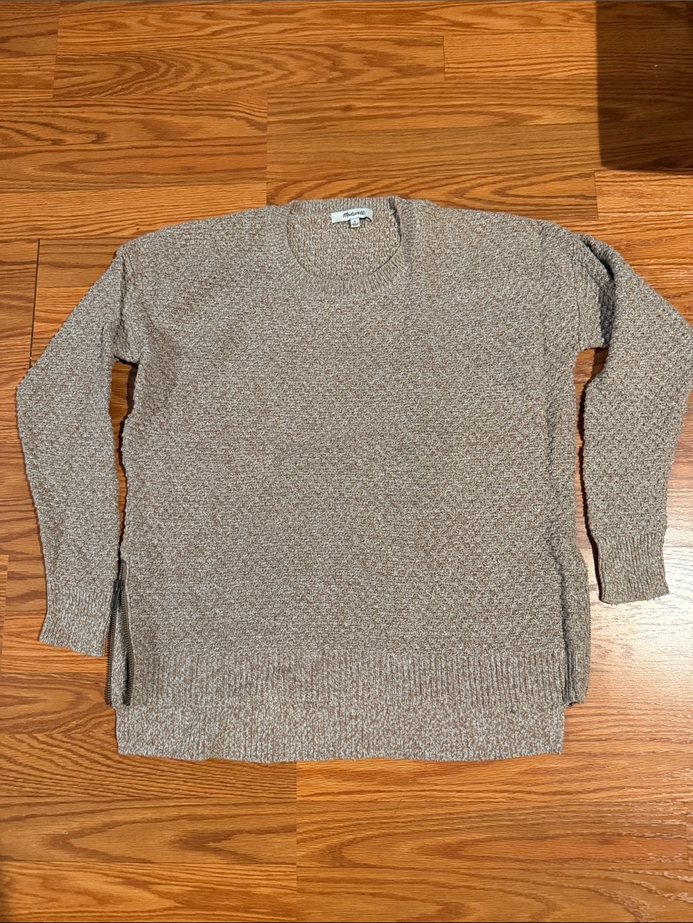 Madewell Crewneck Zipper Side Sweater NWOT